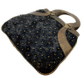 Load image into Gallery viewer, Oscar de la Renta Black Haircalf Flower Satchel with Bronze Python Handles
