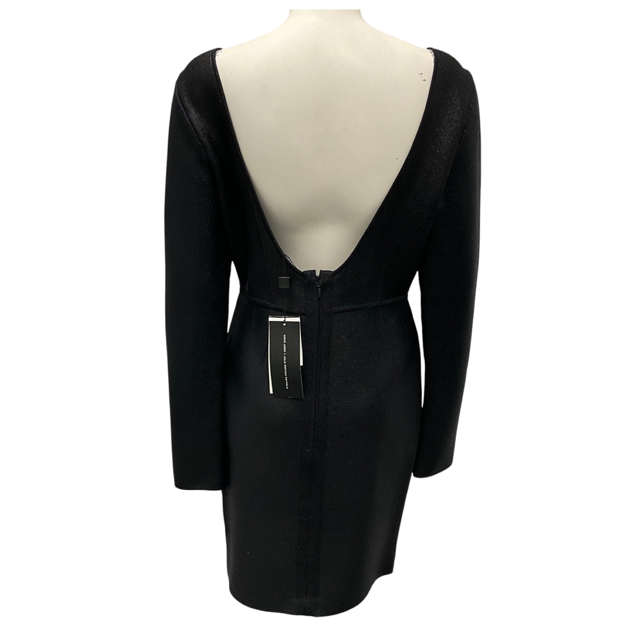 Herve Leger x Julia Restoin Roitfeld Black Stretch Knit Bandage Cocktail Dress