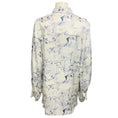 Load image into Gallery viewer, Khaite Cream / Blue Minta Graphic Print Button Front Satin Blouse
