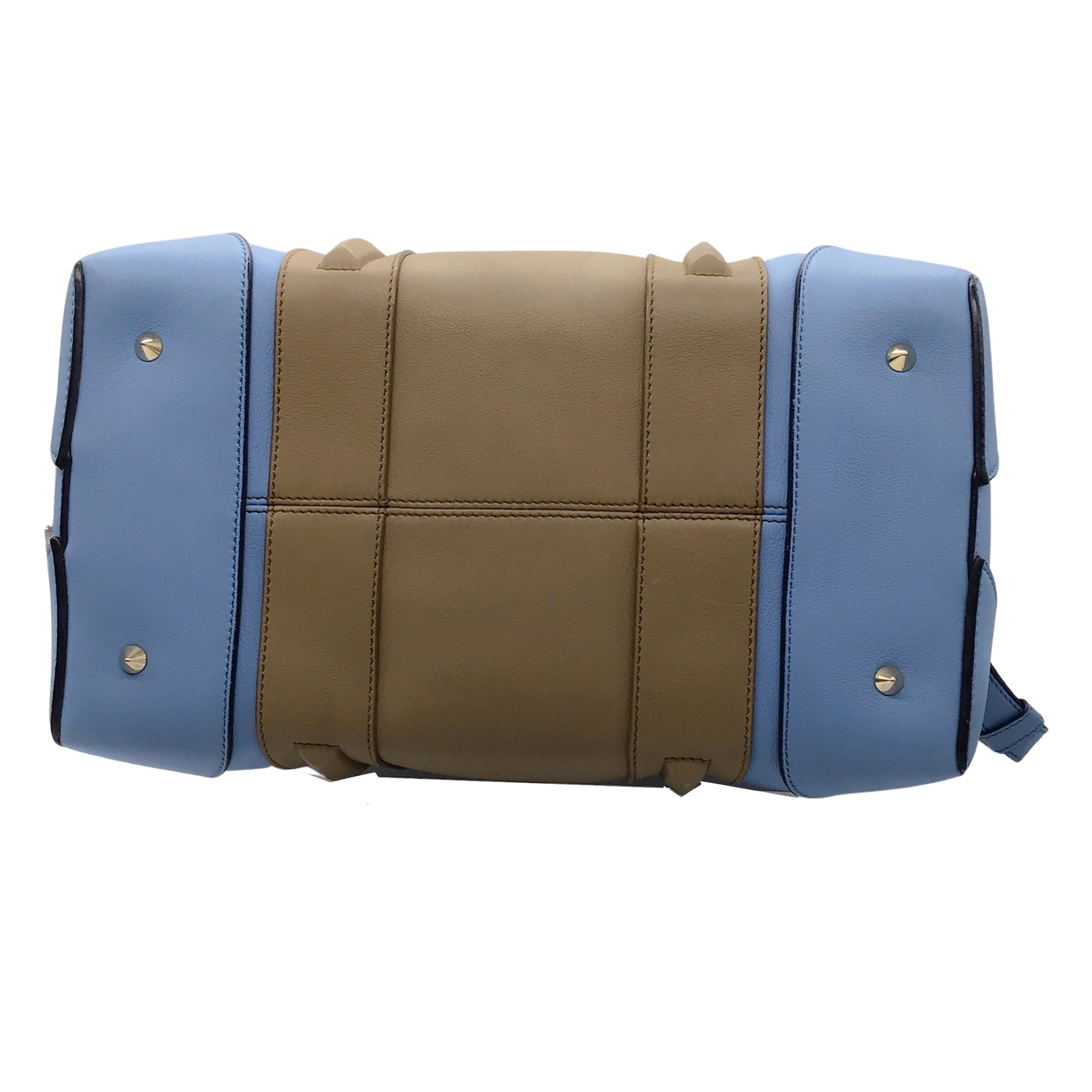 Givenchy Blue / Taupe Lucrezia Leather Double Top Handle Shoulder Bag