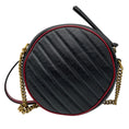 Load image into Gallery viewer, Gucci Black / Red GG Marmont Mini Round Shoulder Bag
