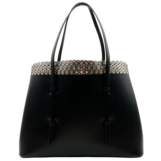 Alaïa Black Leather Eyelet Embellished Tote
