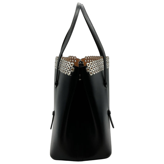 Alaïa Black Leather Eyelet Embellished Tote