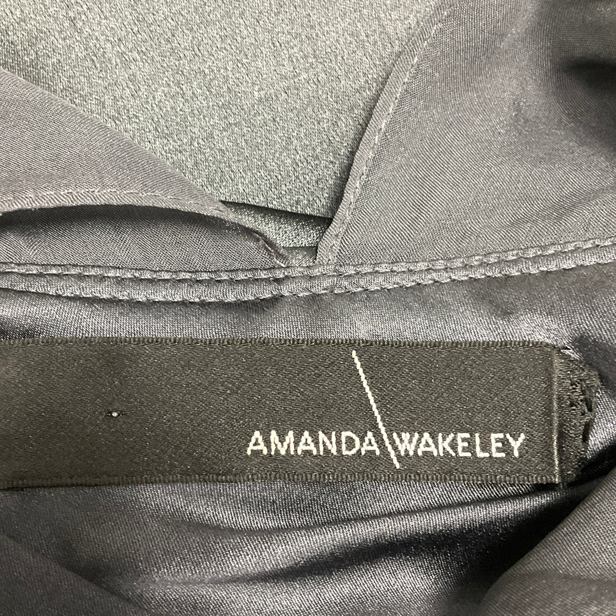Amanda Wakeley Steel Grey Sleeveless Silk Midi Cocktail Dress