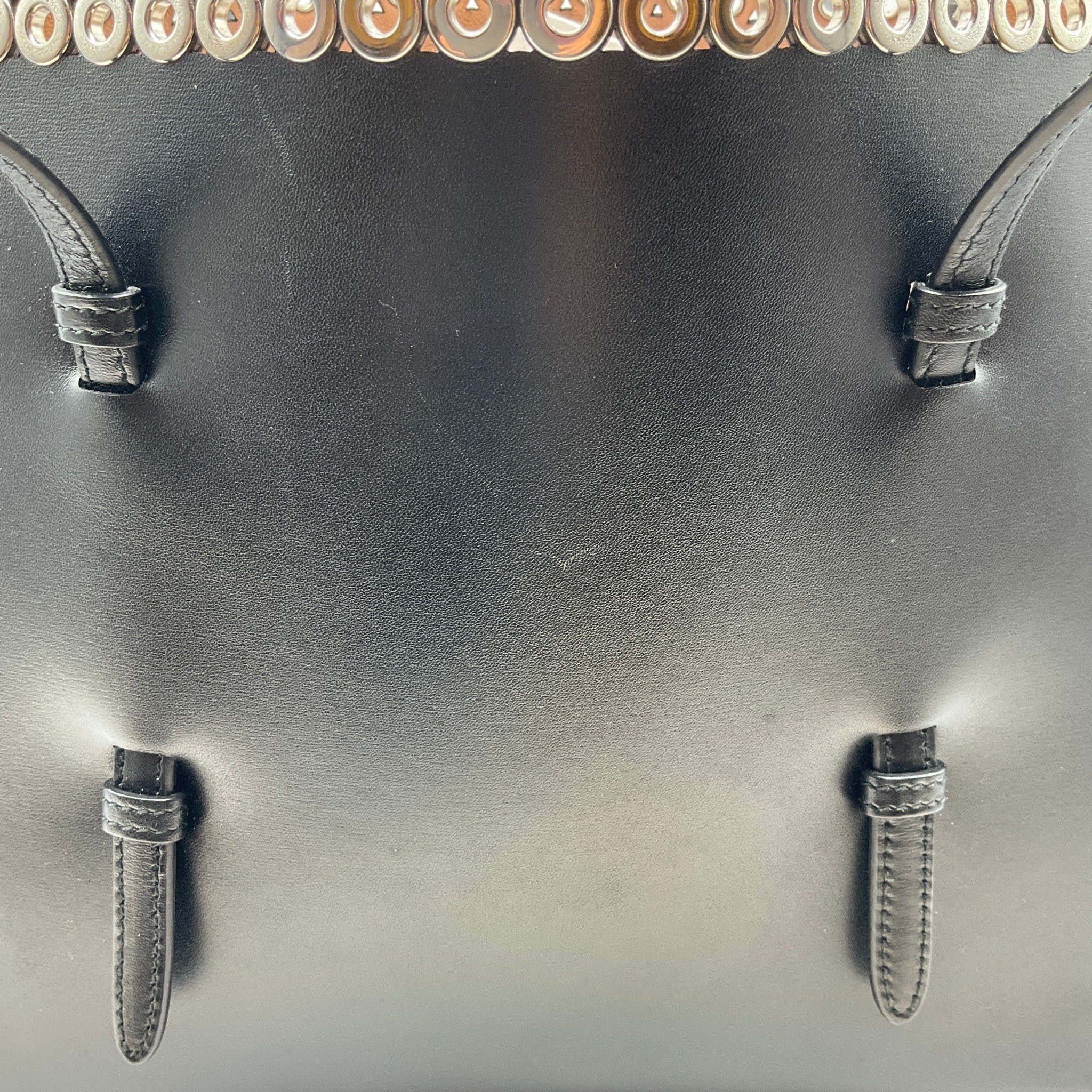 Alaïa Black Leather Eyelet Embellished Tote