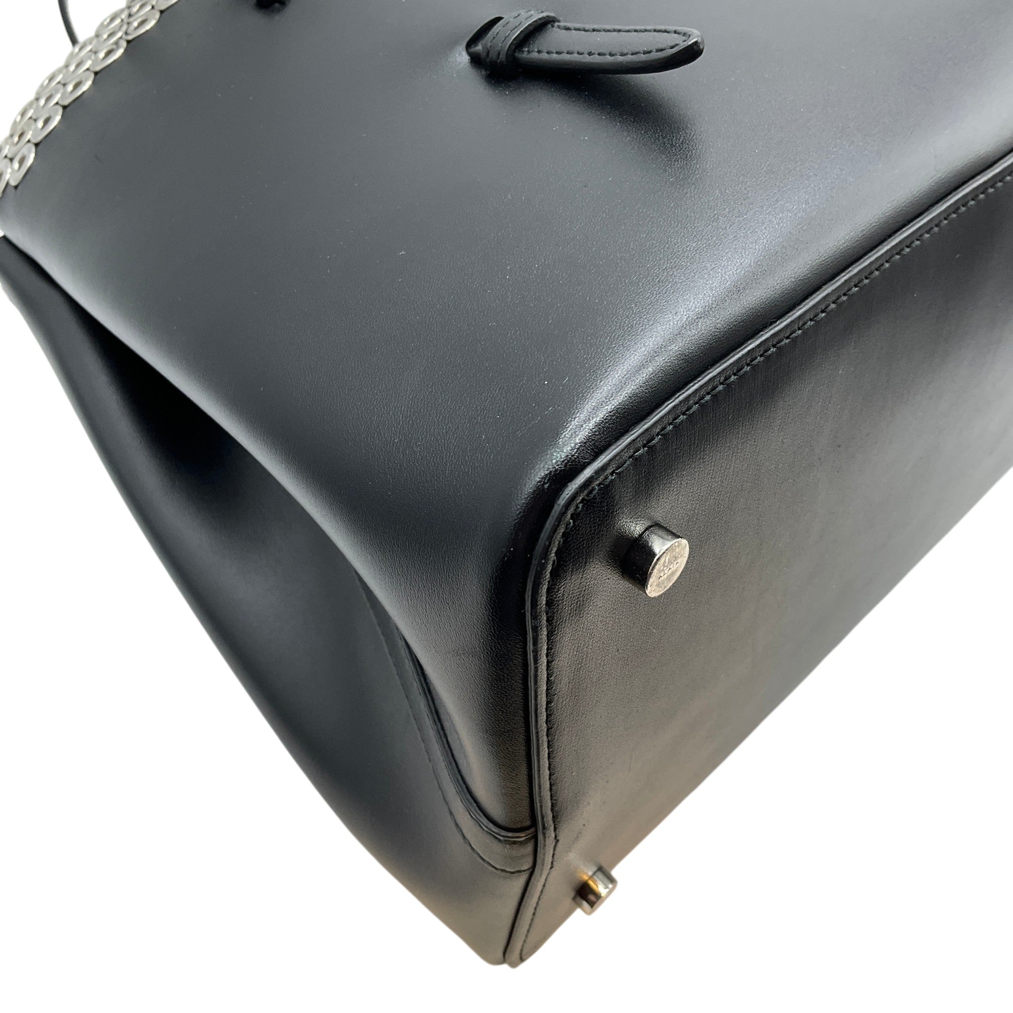 Alaïa Black Leather Eyelet Embellished Tote