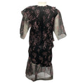Load image into Gallery viewer, Sandy Liang Black / Pink Floral Embroidered Mesh Tulle Cocktail Dress

