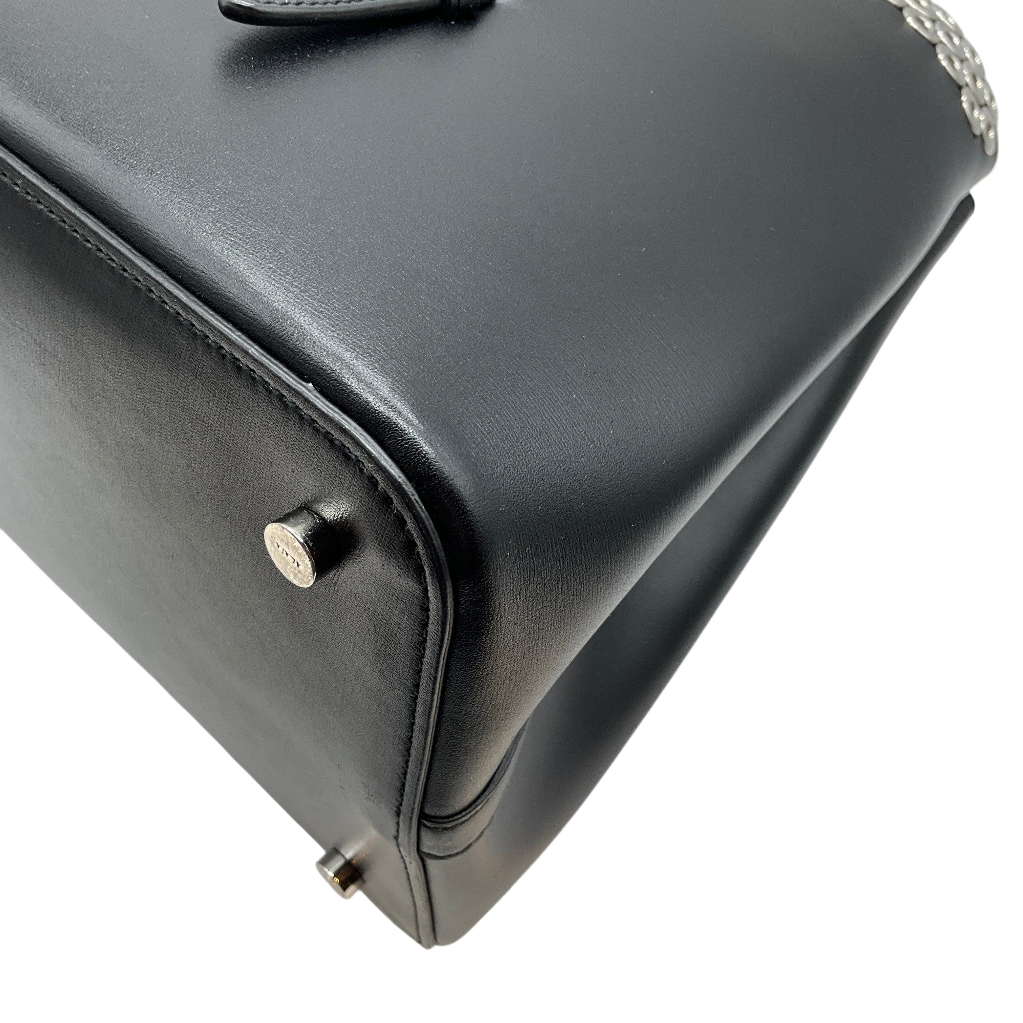 Alaïa Black Leather Eyelet Embellished Tote