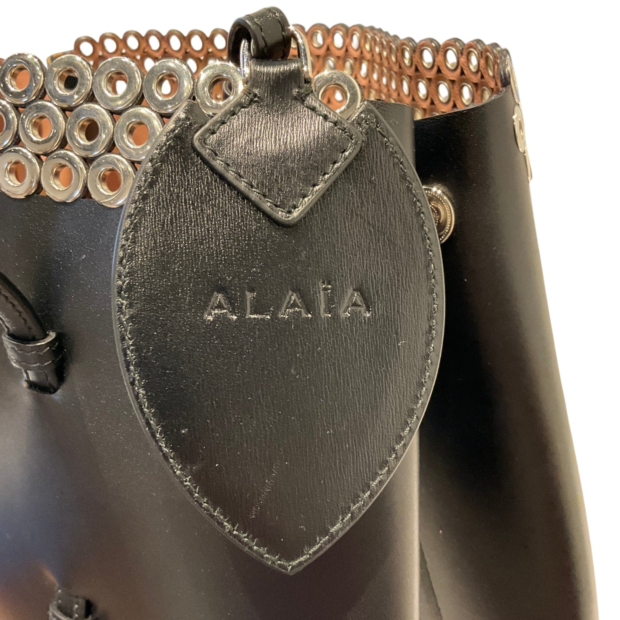 Alaïa Black Leather Eyelet Embellished Tote