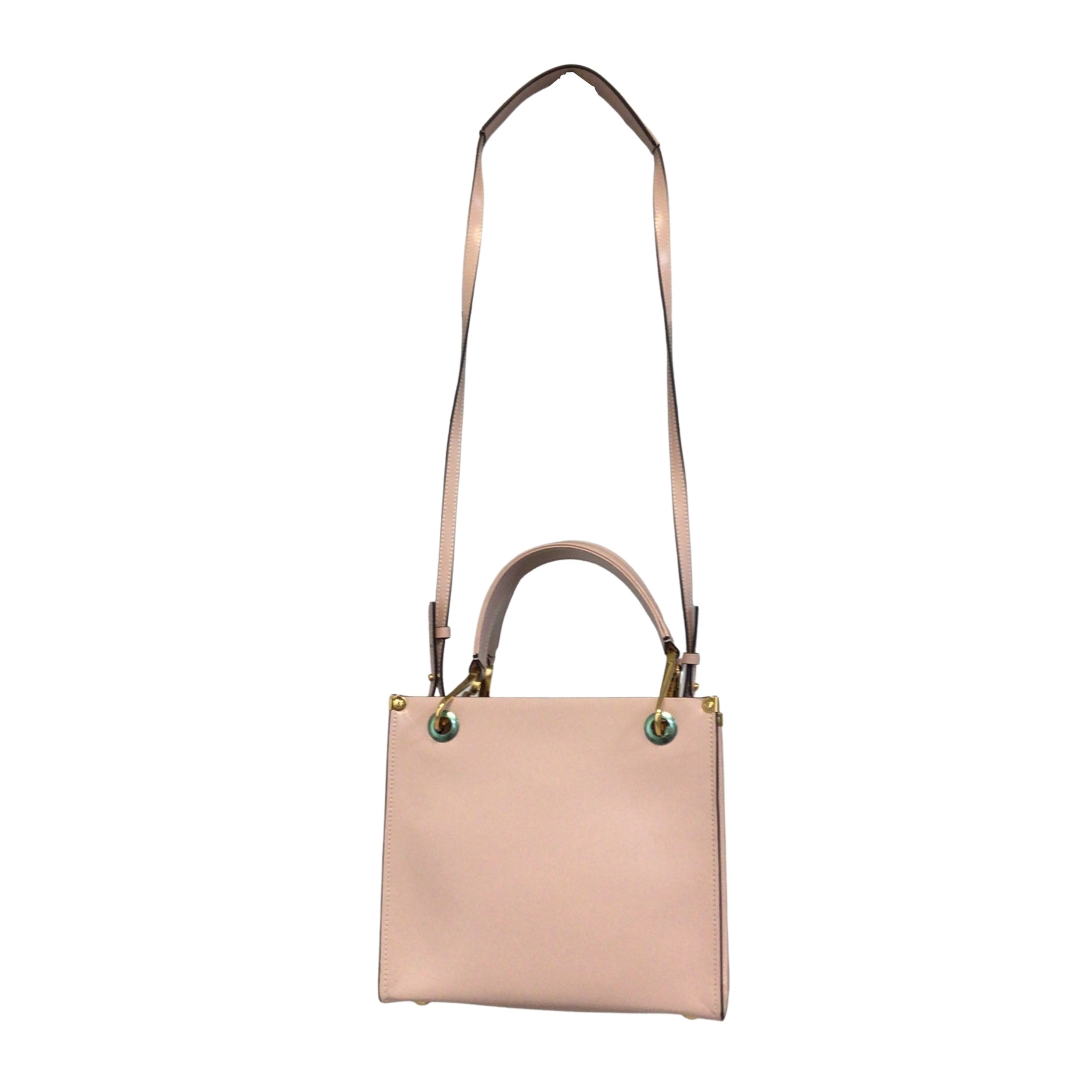 Marni Light Pink Gold Clip Leather Shoulder Bag