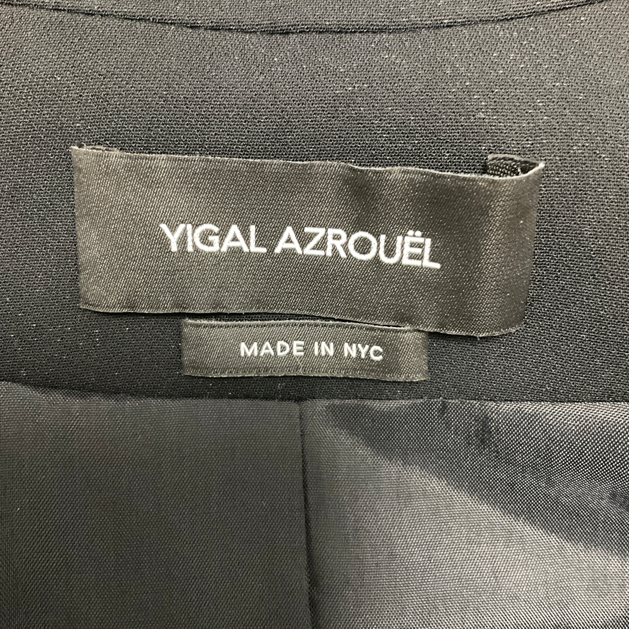 Yigal Azrouel Black Lace Trimmed Two Button Blazer