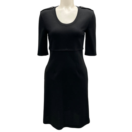 Burberry Brit Black Short Sleeved Stretch Wool Knit Dress