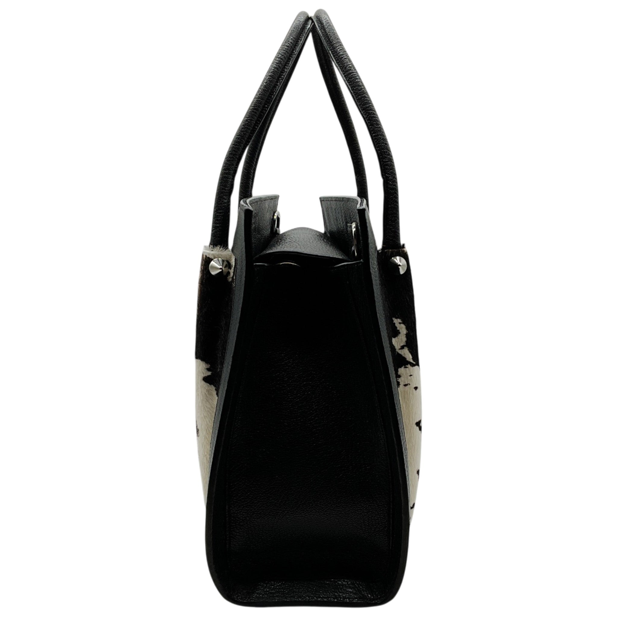 Renaud Pellegrino Black / White Haircalf Satchel