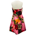 Load image into Gallery viewer, Oscar de la Renta Pink / Red Multi Bow Detail Floral Strapless Silk Cocktail Dress
