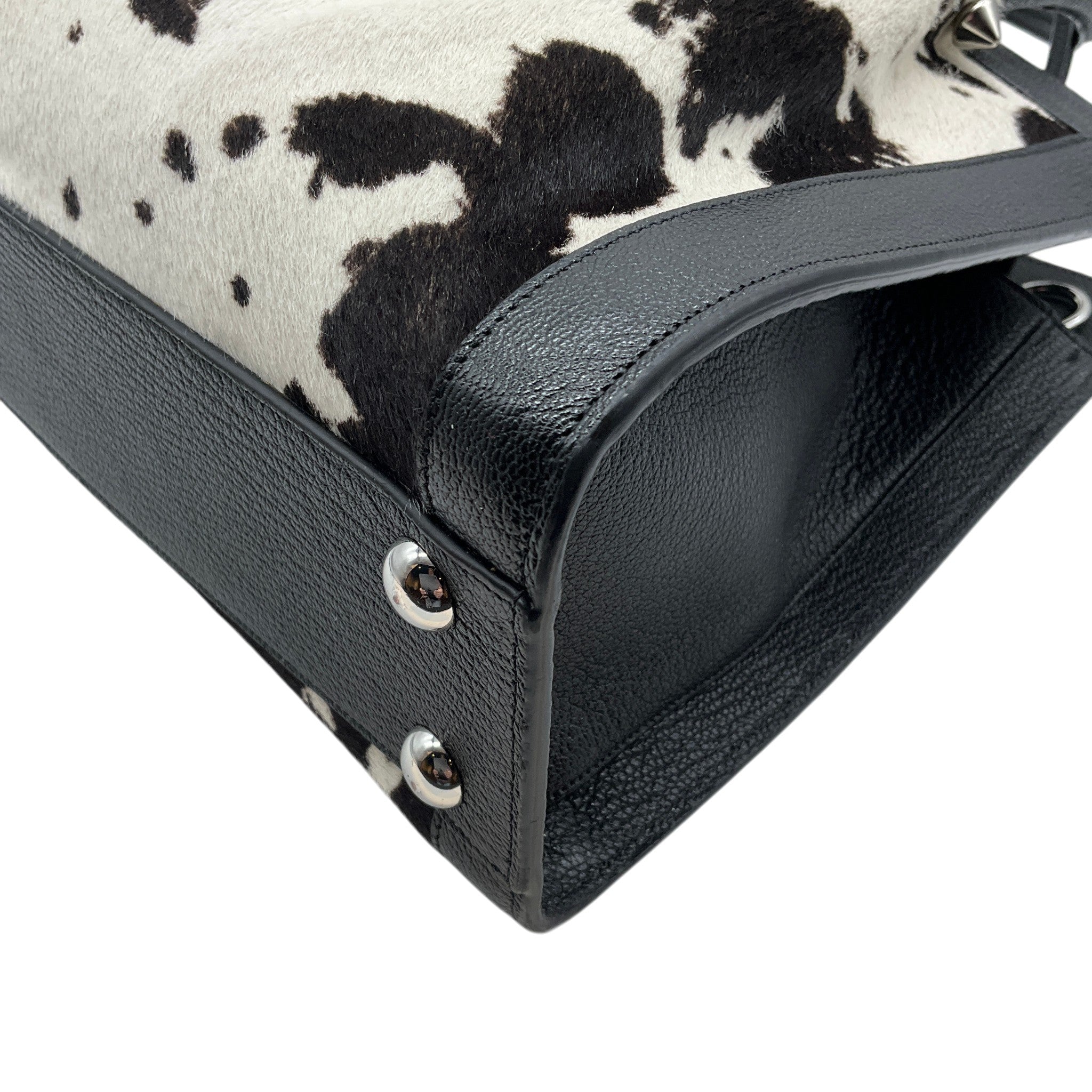 Renaud Pellegrino Black / White Haircalf Satchel
