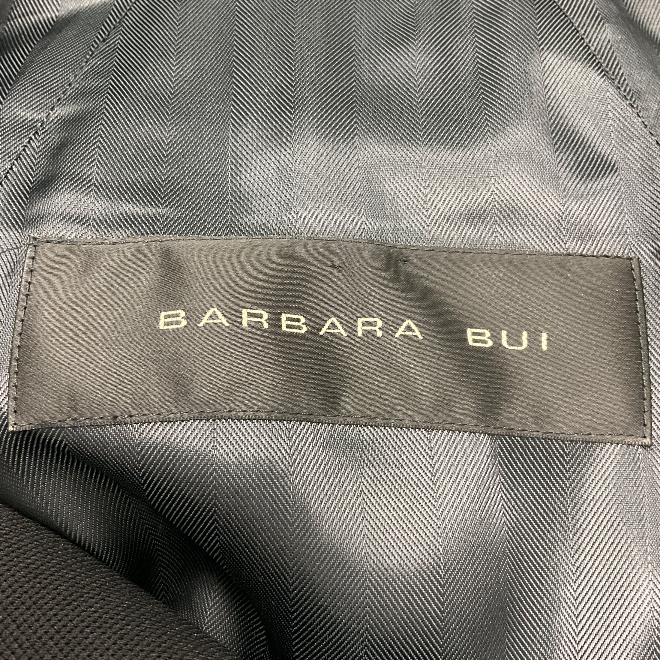 Barbara Bui Black Zipper Detail Double Breasted Nylon Coat