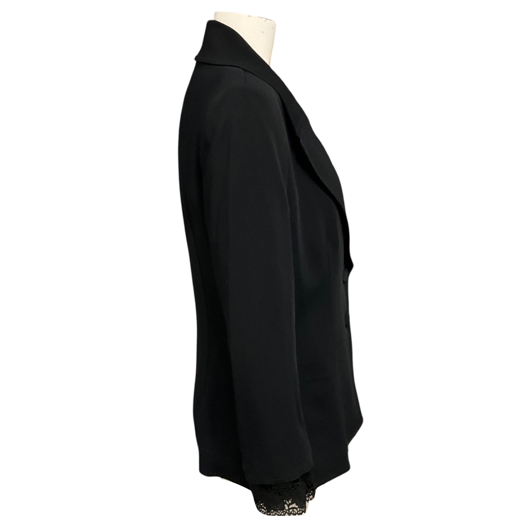 Yigal Azrouel Black Lace Trimmed Two Button Blazer