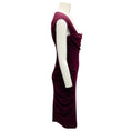 Load image into Gallery viewer, Donna Karan Plum Ruched Sleeveless Midi Dress
