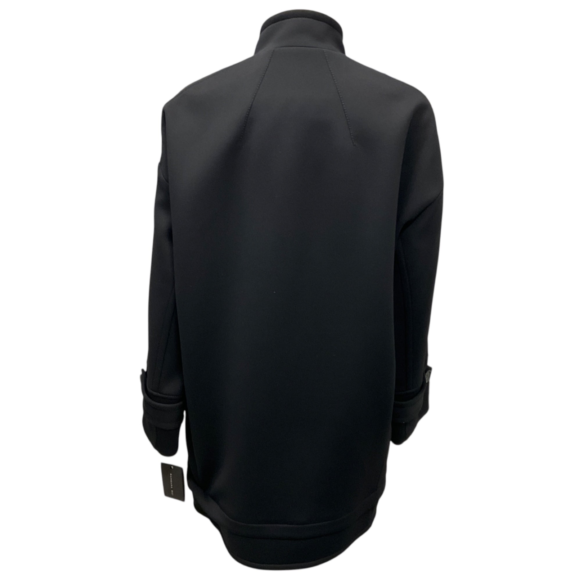 Barbara Bui Black Zipper Detail Double Breasted Nylon Coat