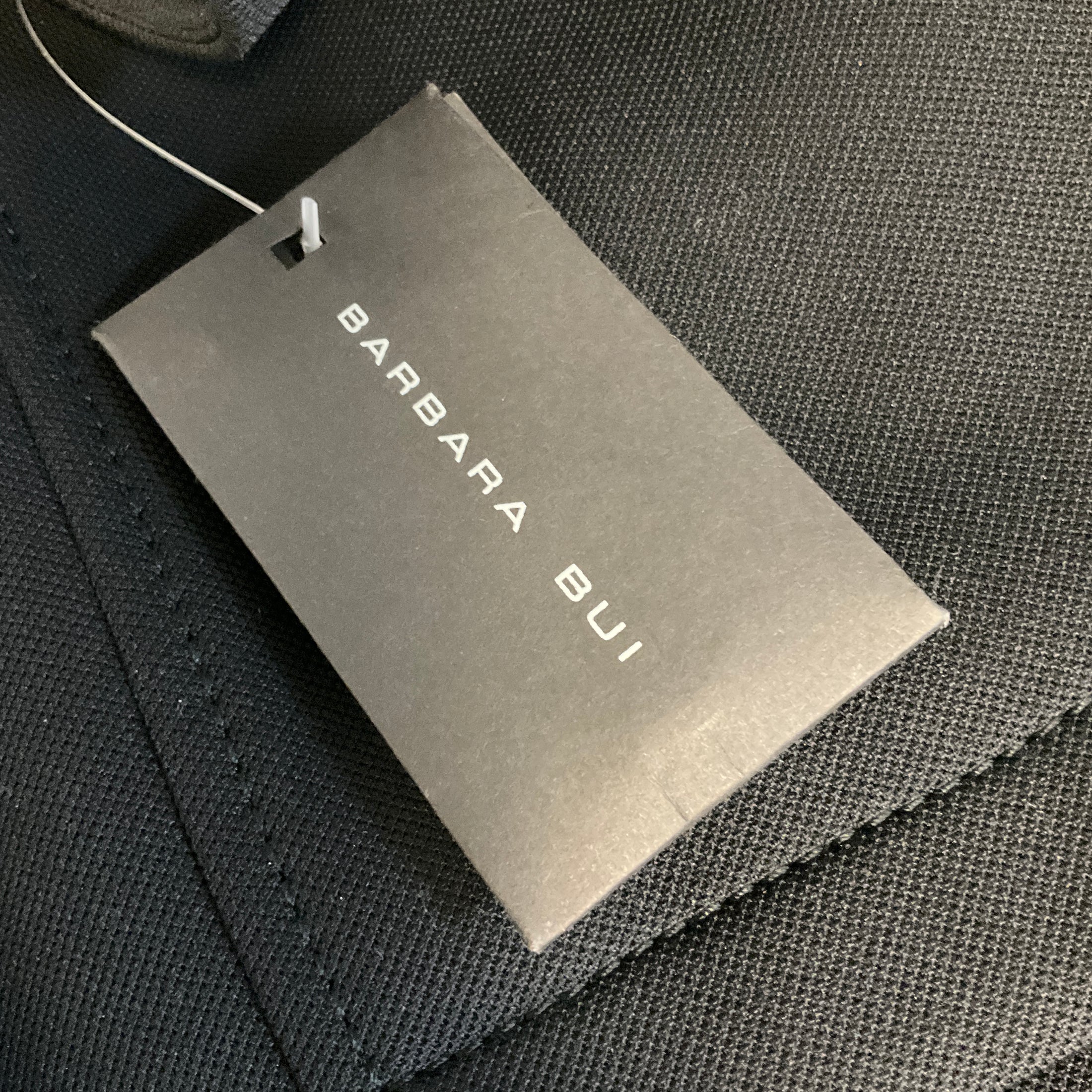 Barbara Bui Black Zipper Detail Double Breasted Nylon Coat