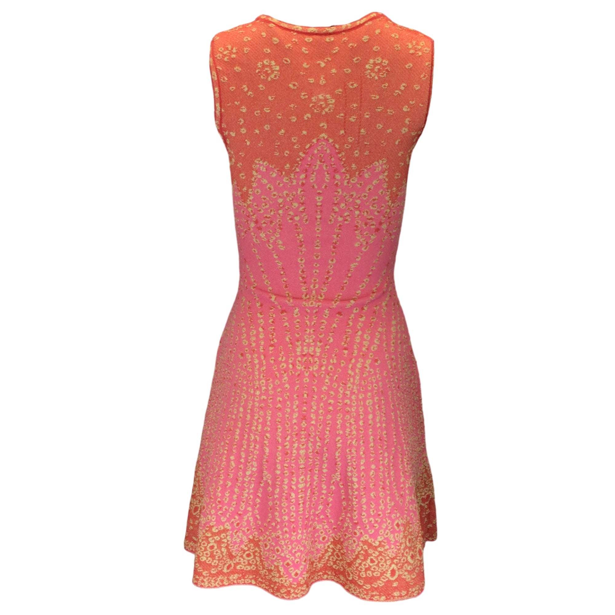 Missoni Red / Pink / Gold Metallic Sleeveless Knit Dress
