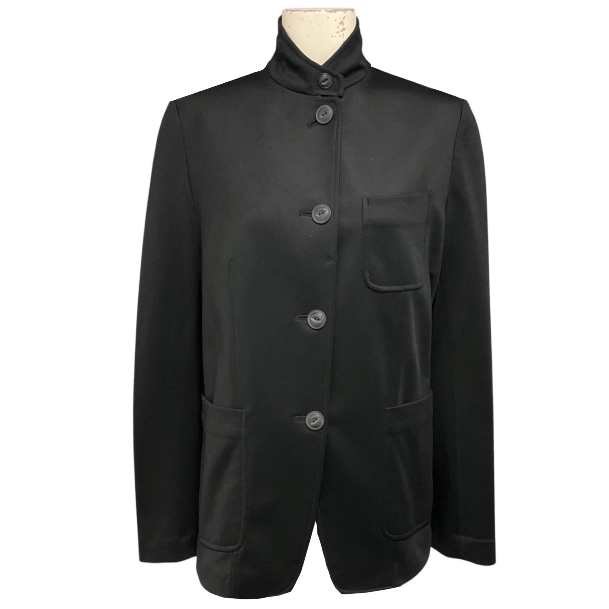 Rag & Bone Black Structured Button Front Three Pocket Jacket