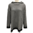 Load image into Gallery viewer, Christian Dior Black / White Hooded Cashmere Knit Houndstooth Sweater
