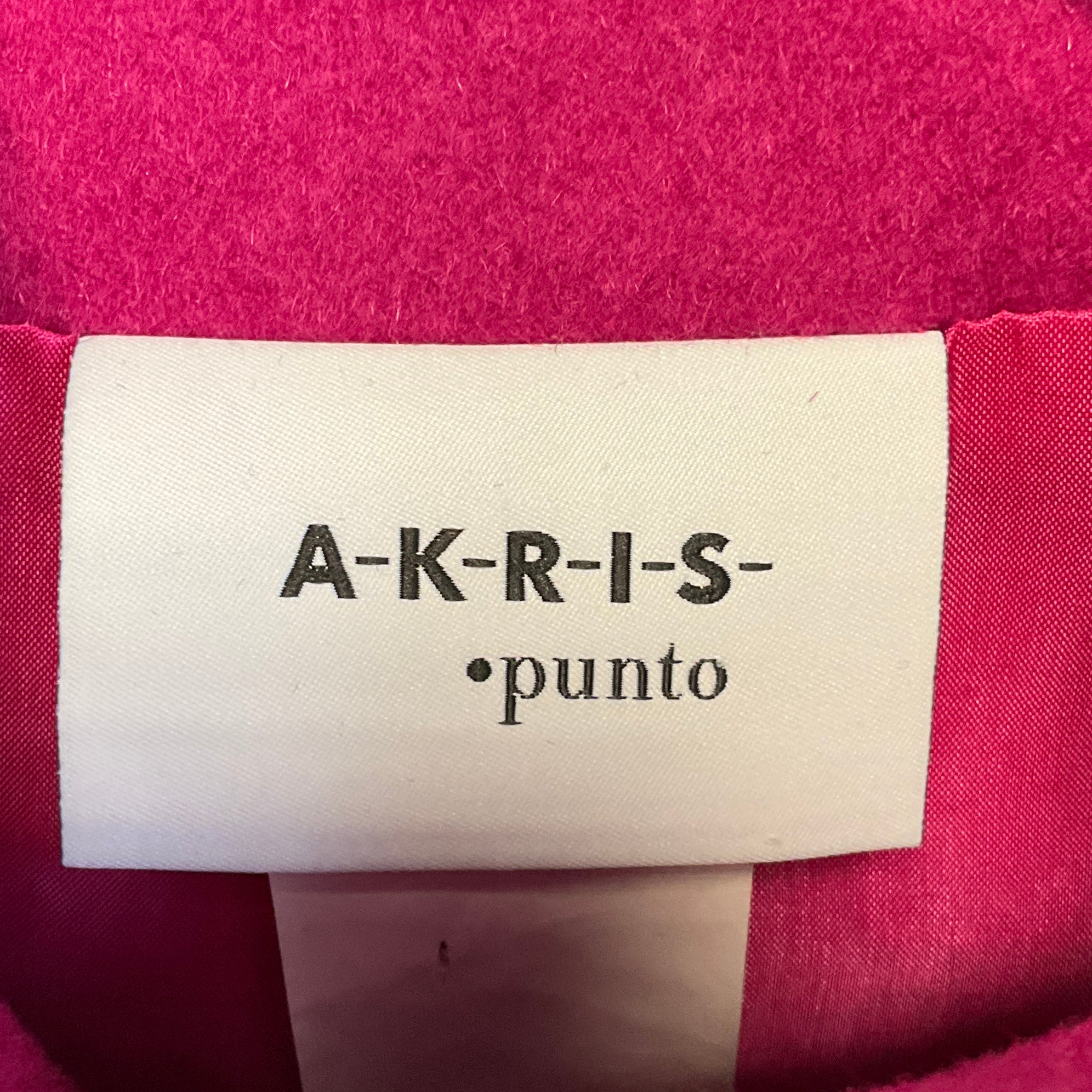 Akris Punto Fuchsia Pink Zip Front Wool and Angora Jacket
