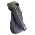 Load image into Gallery viewer, Plan C Black / White / Grey Hooded Full Zip Woven Wool Tweed Padded Coat

