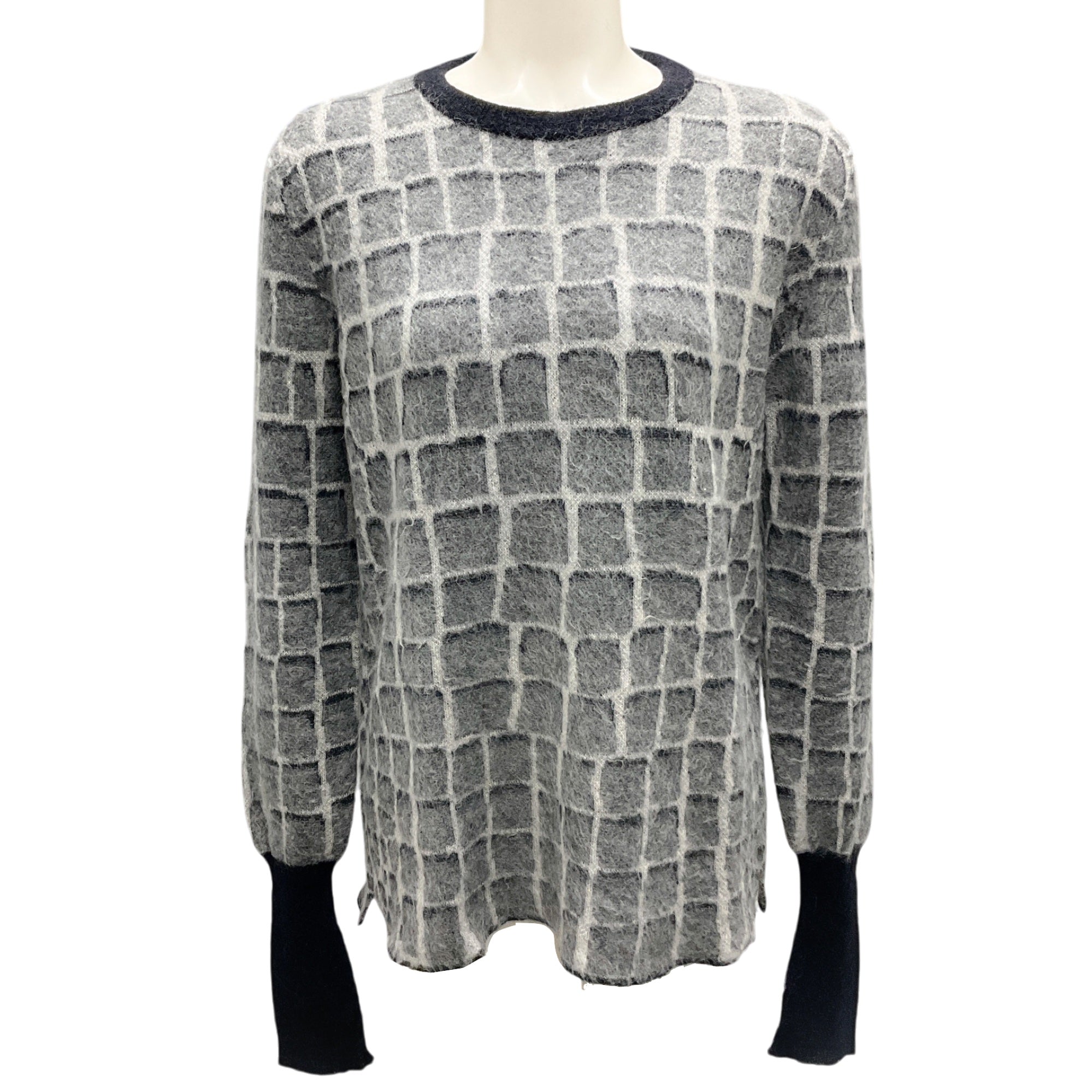 Fendi Grey / Black Angora and Alpaca Knit Sweater