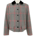 Load image into Gallery viewer, Akris Punto Black / Red / White Houndstooth Jacket with Corduroy Collar

