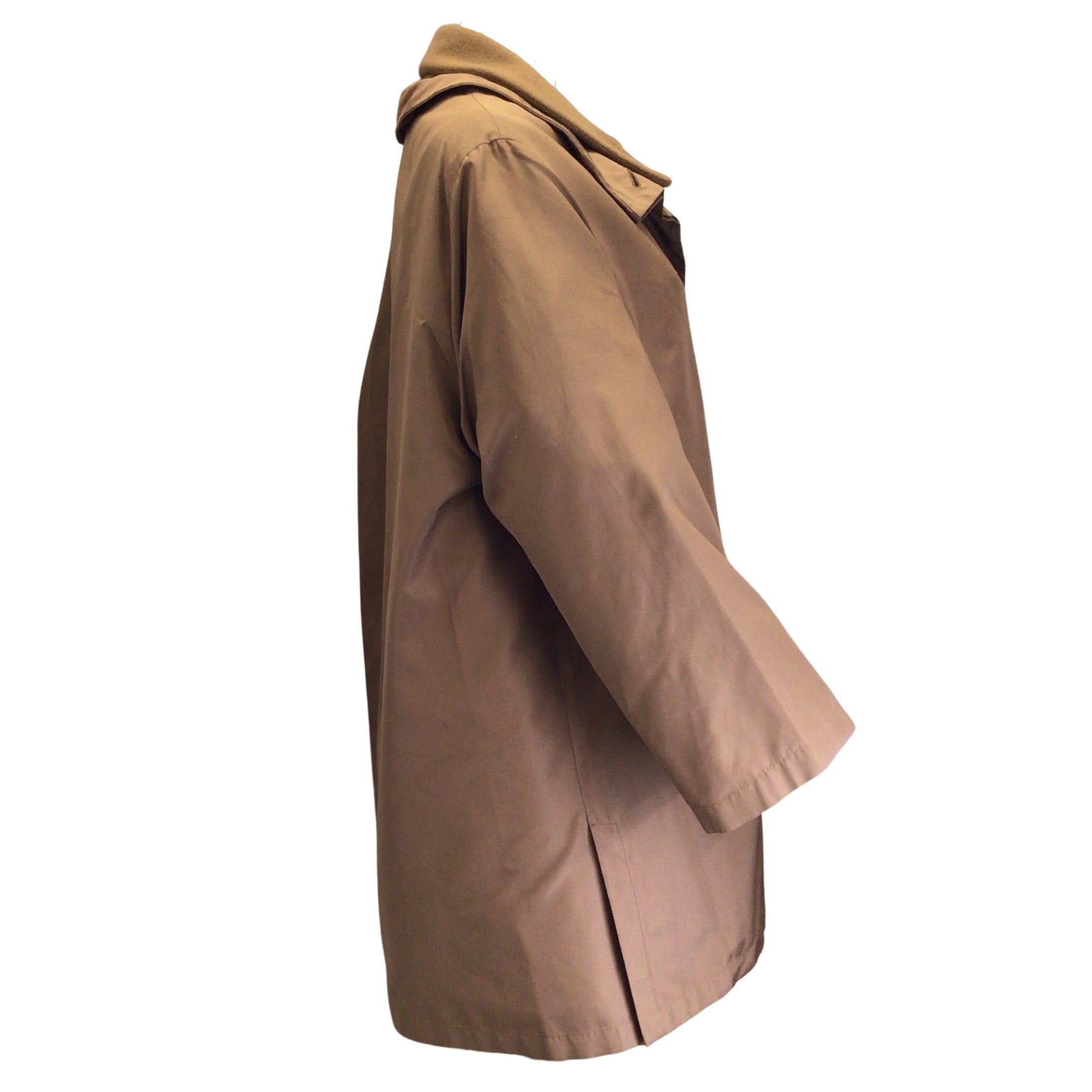 Akris Brown Angora Coat and Silk Overcoat Two-Piece Set