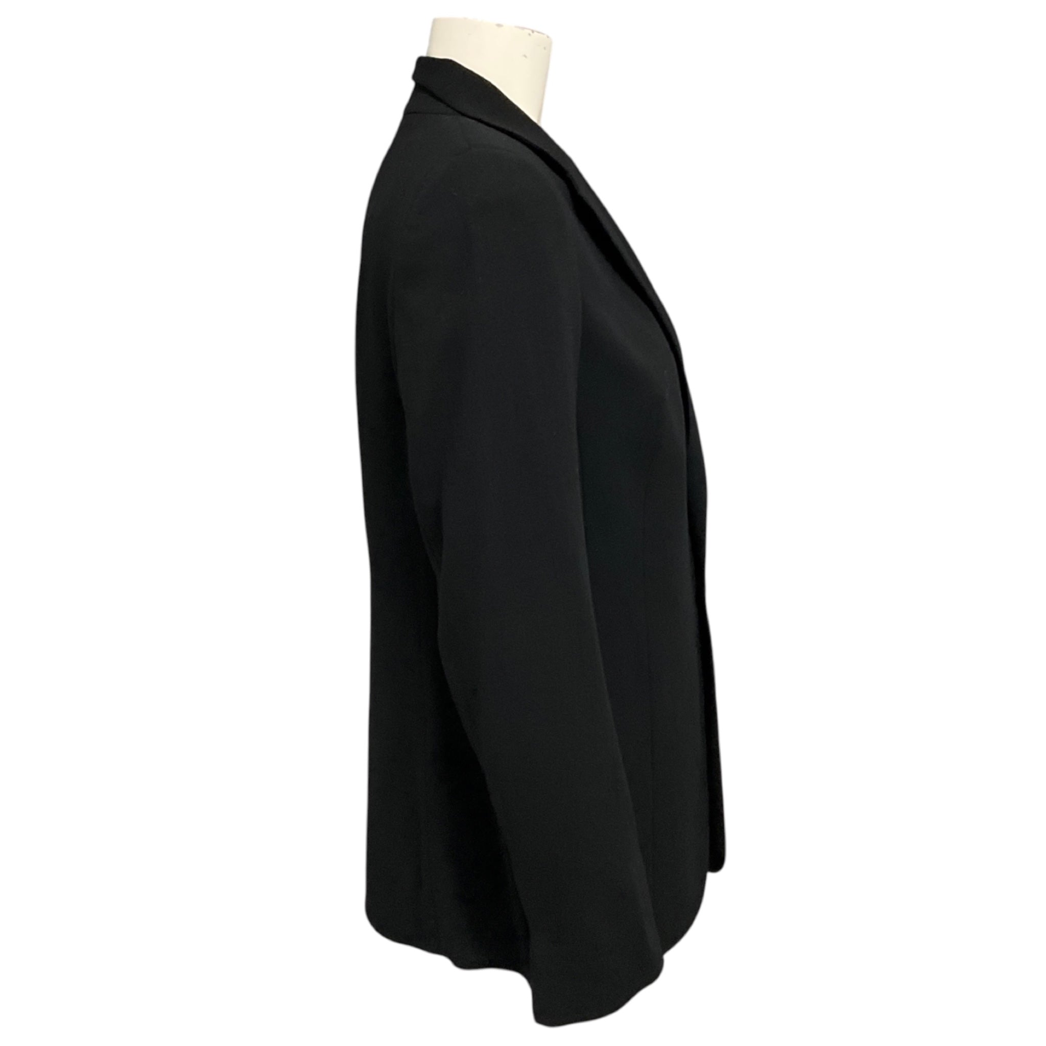Akris Black One Button Crepe Blazer with Double Collar