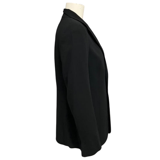 Akris Black One Button Crepe Blazer with Double Collar