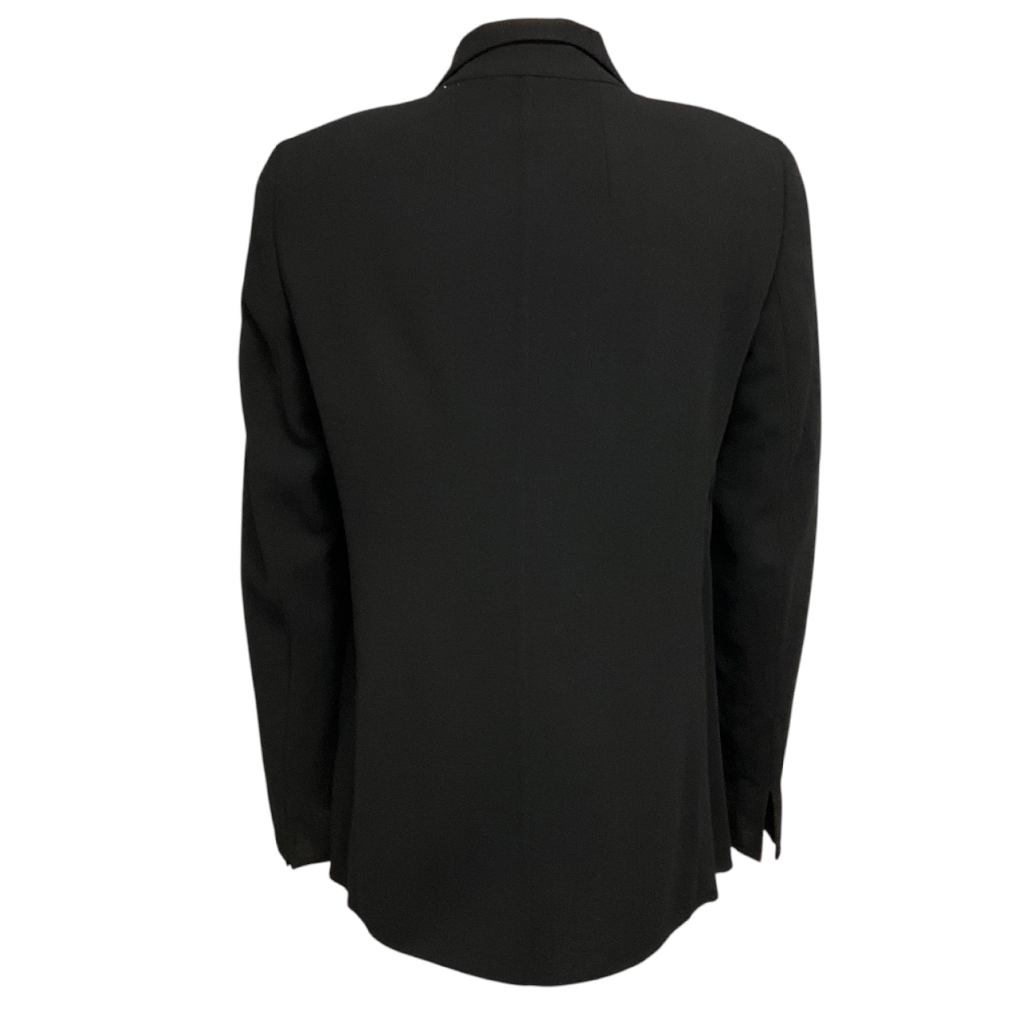Akris Black One Button Crepe Blazer with Double Collar