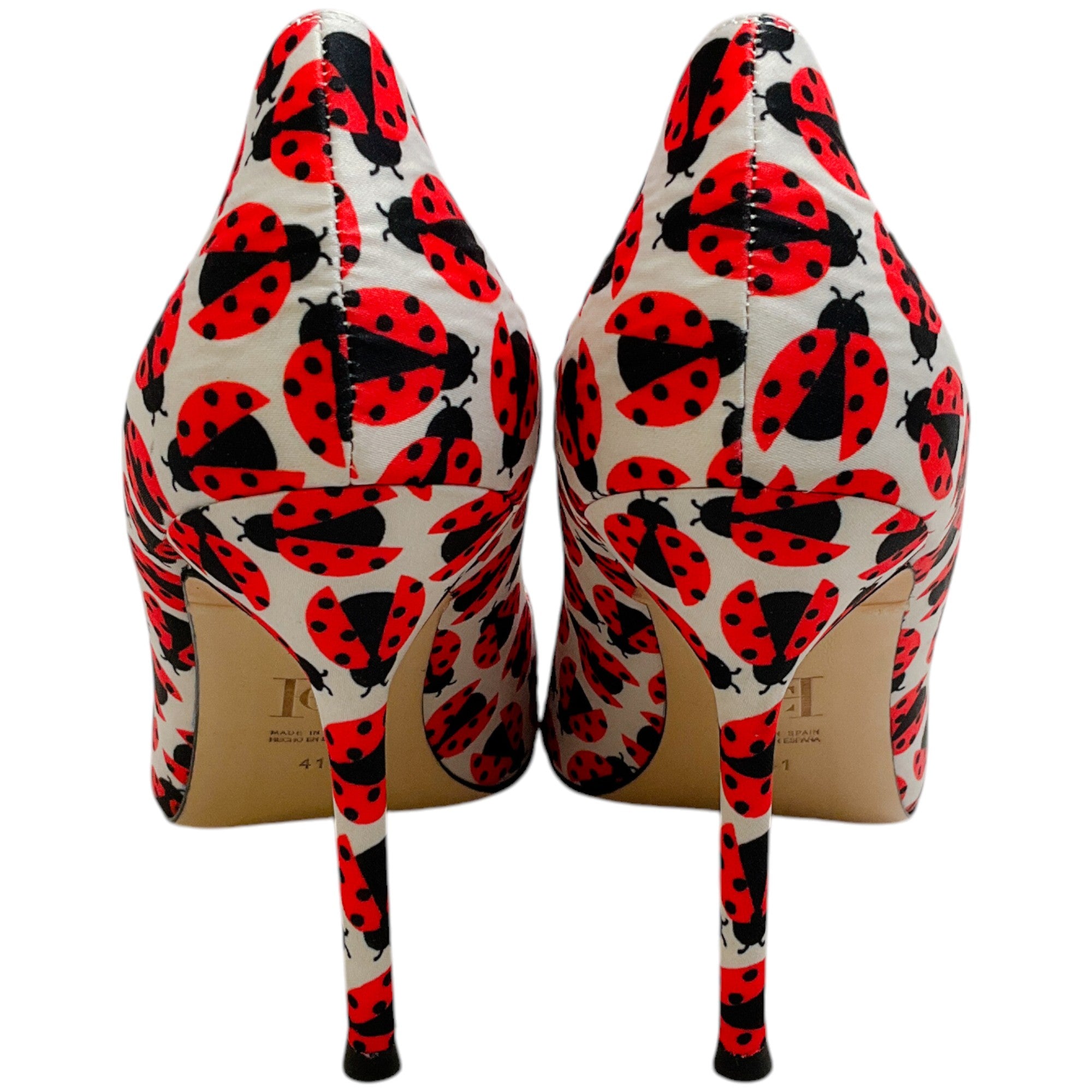 Carolina Herrera White / Red Lady Bug Pumps