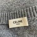 Load image into Gallery viewer, Celine Grey Long Sleeved V-Neck Cashmere Knit Pullover Sweater
