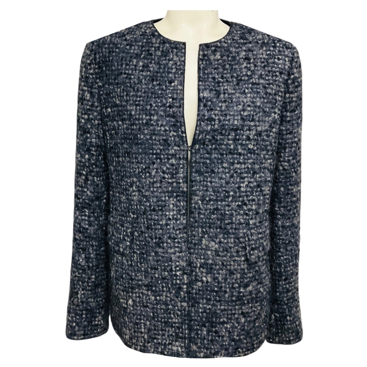 Akris Punto Blue Alpaca and Wool Tweed Jacket