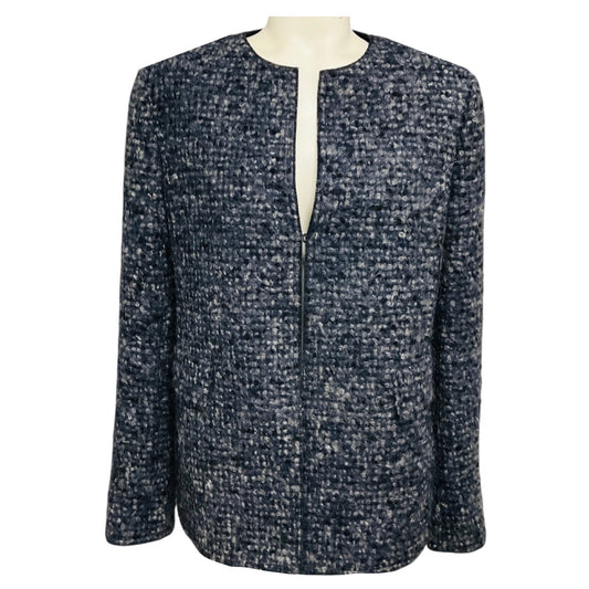 Akris Punto Blue Alpaca and Wool Tweed Jacket