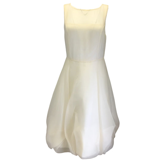 Morgane Le Fay Ivory Sleeveless Bubble Hem Silk Dress