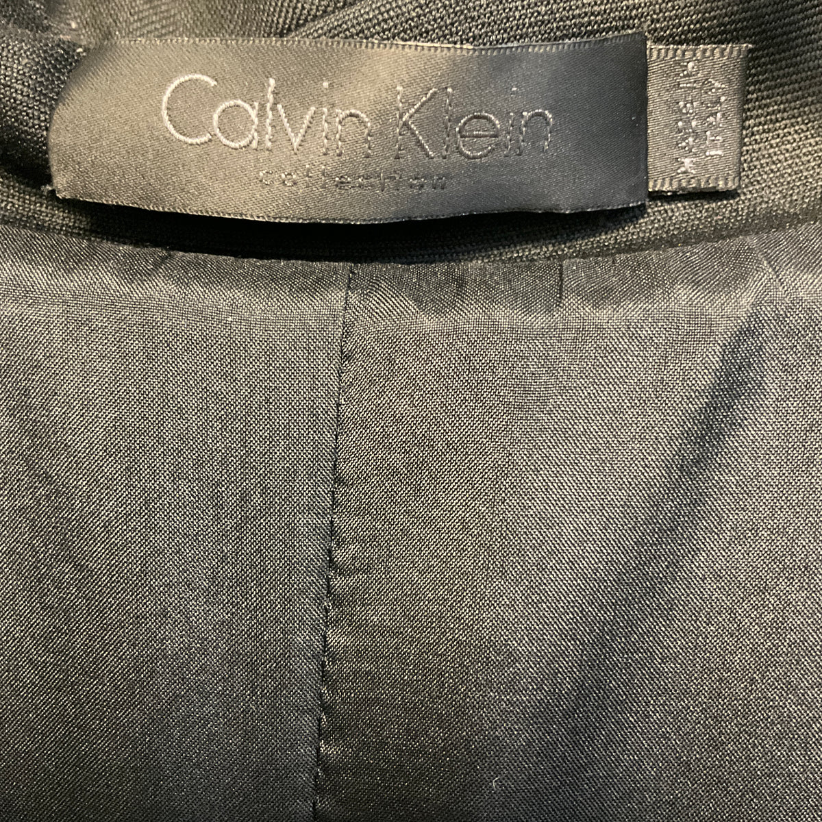 Calvin Klein Collection Black Button Front Wool Midi Dress