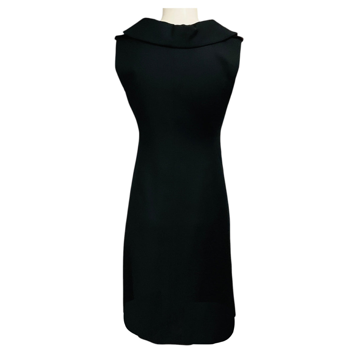 Calvin Klein Collection Black Button Front Wool Midi Dress