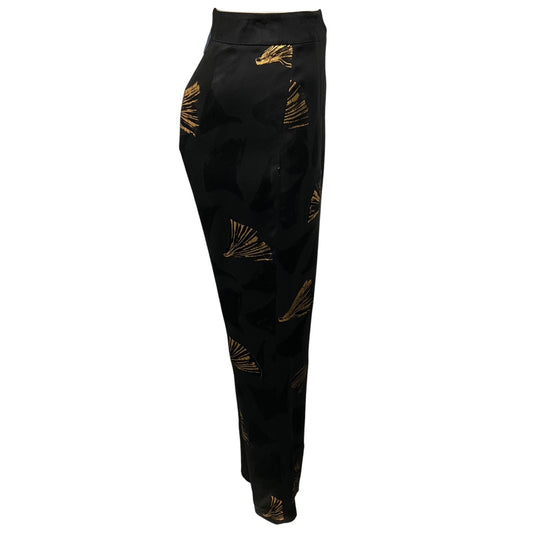 Lafayette 148 New York Black / Gold Metallic Printed Barrow Pant