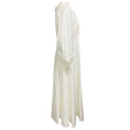 Load image into Gallery viewer, Oscar de la Renta White Pearl Embellished Puff Sleeved Cotton Midi Dress with Slip
