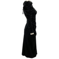 Load image into Gallery viewer, Carolina Herrera Black Cotton Ruched Long Sleeve Dress

