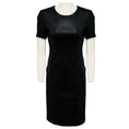 Load image into Gallery viewer, Susan Bender Black Short Sleeved Stretch Leather Dress
