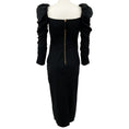 Load image into Gallery viewer, Carolina Herrera Black Cotton Ruched Long Sleeve Dress
