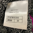 Load image into Gallery viewer, Chanel Grey / Black / Purple 2021 Sequined Metallic Knit CC Logo Button Cardigan Sweater
