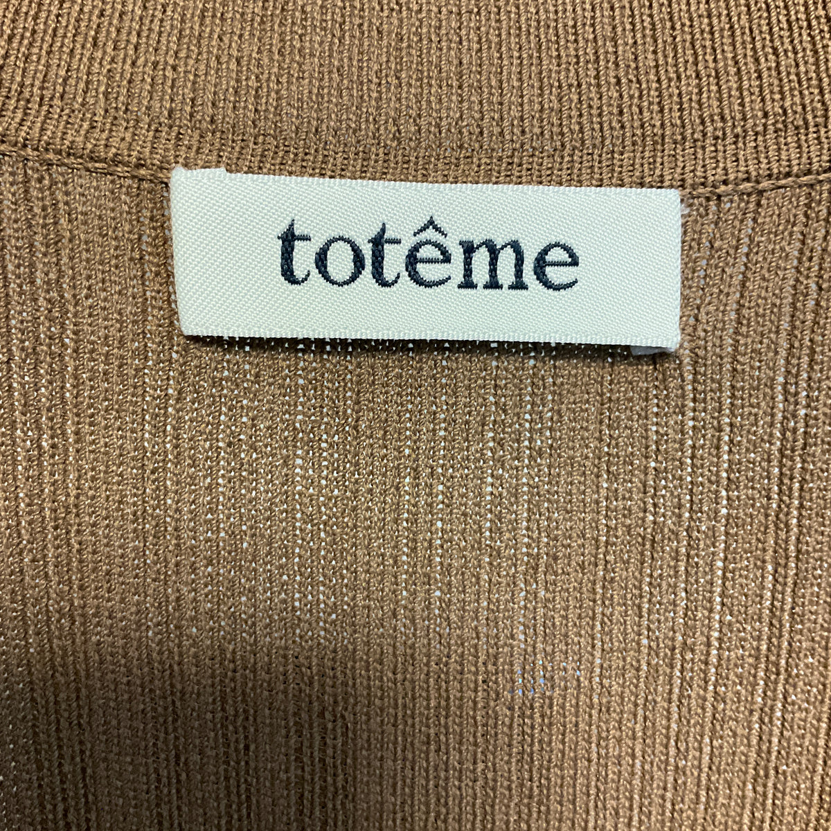 Toteme Light Brown Arezzo Ribbed Knit Midi Dress