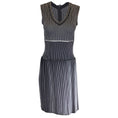 Load image into Gallery viewer, Alaia Black / White Striped Sleeveless Knit Dress
